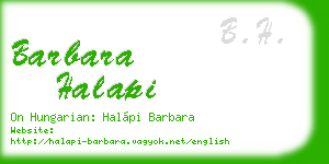 barbara halapi business card